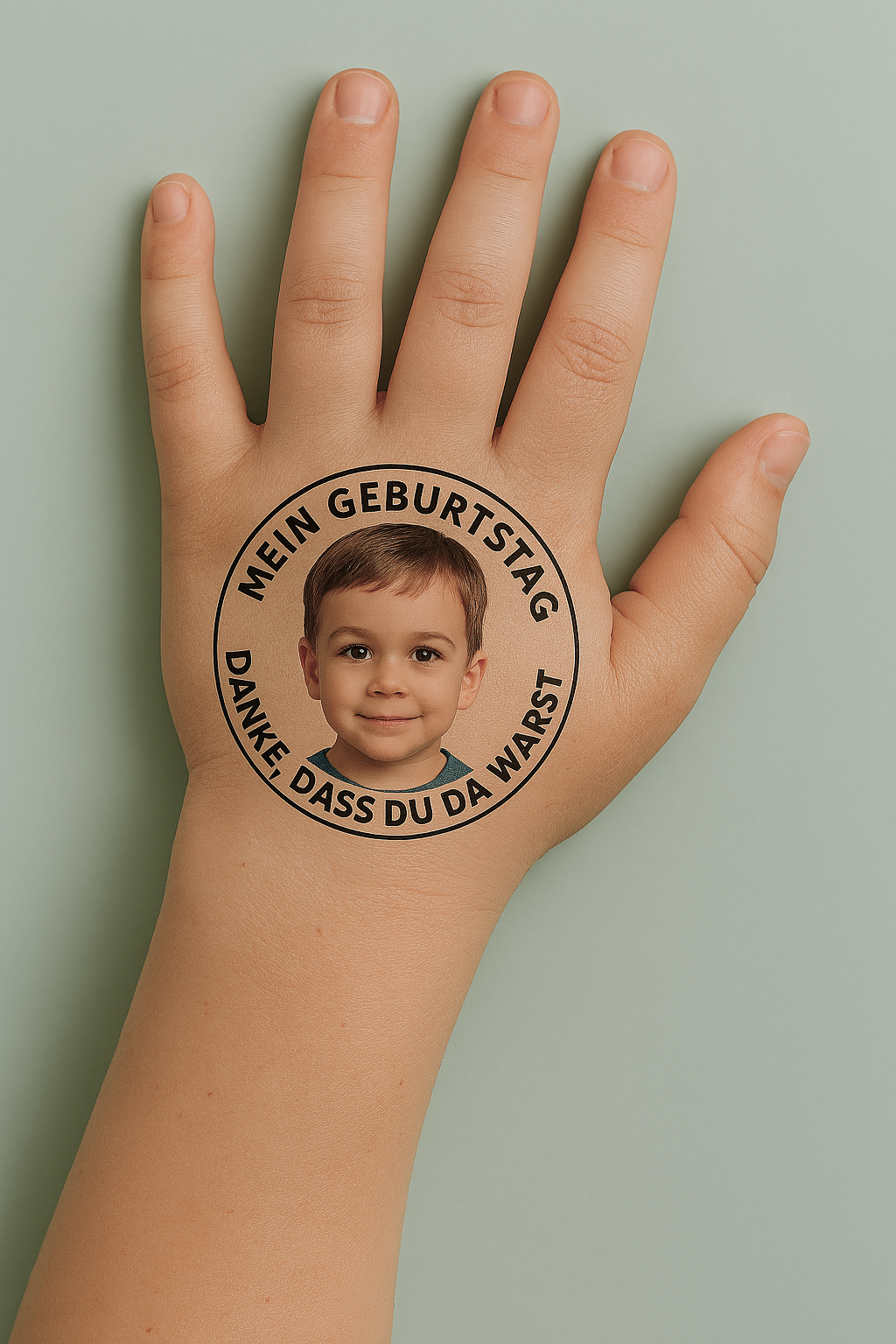 Fake Tattoo geburtstag auf der hand