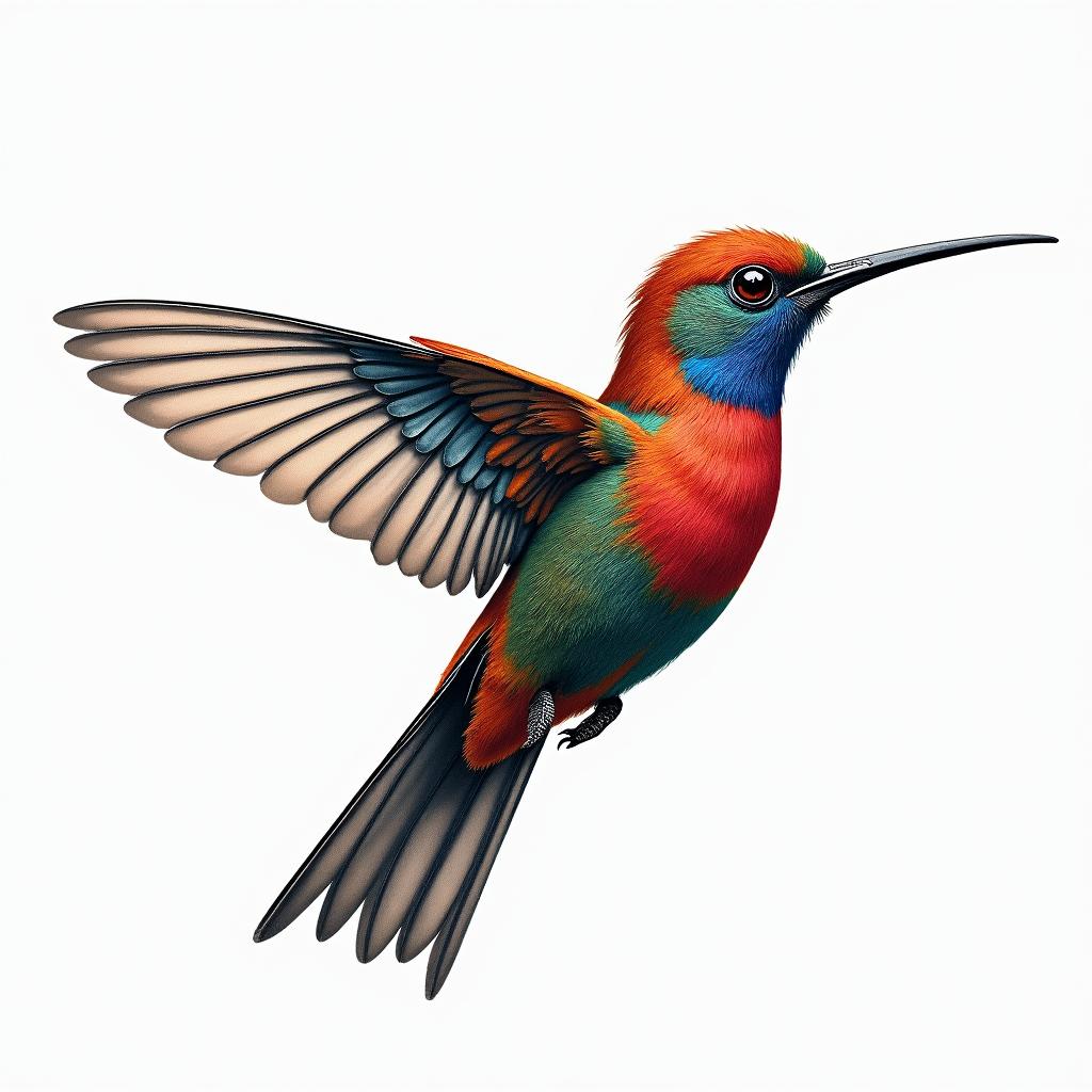 Kolibri tempräres Tier tattoo