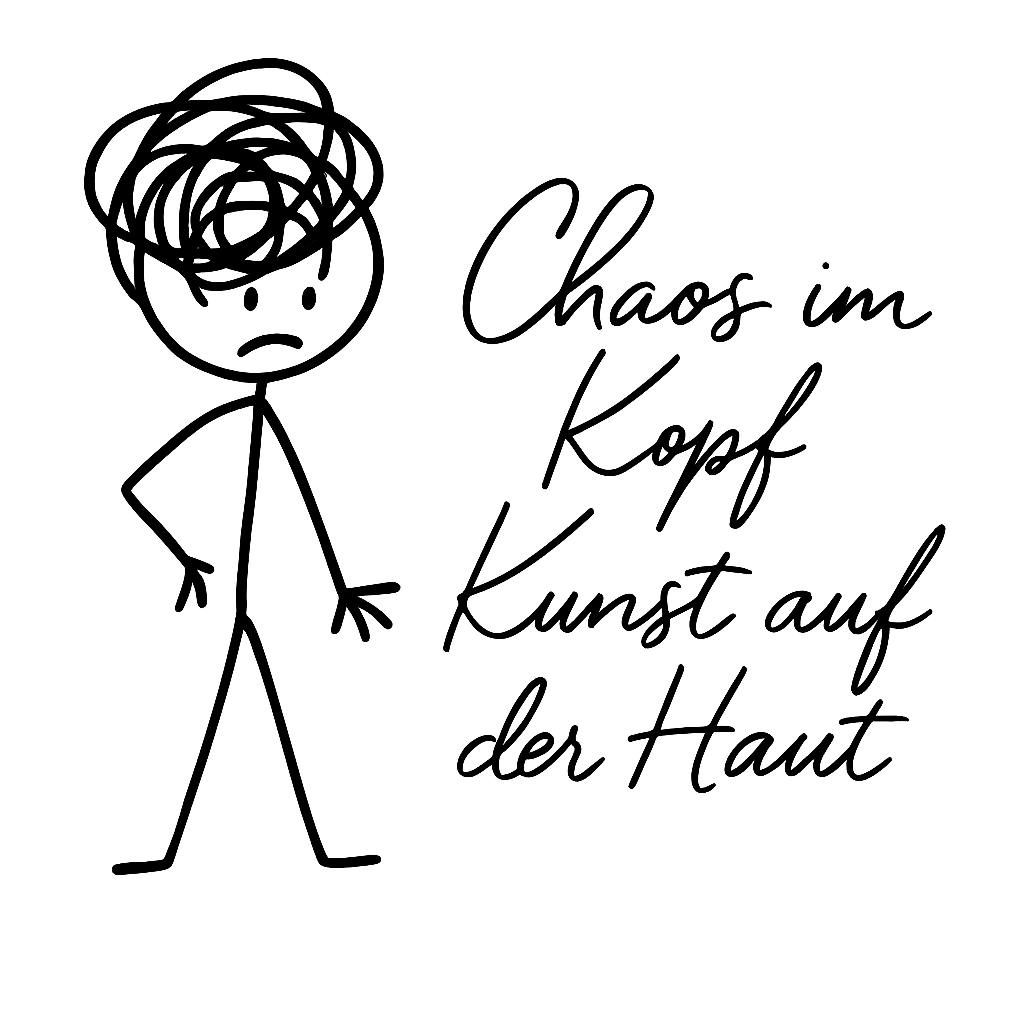 chaos im kopf tattoo temporaeres tattoo