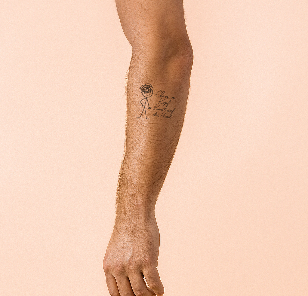 Fake Temporäres Tattoo chaos im Kopf